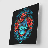 Rooster  vierkante klok (Hoek)