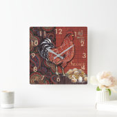 rooster vierkante klok (Huis)