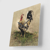  Rooster Vierkante Klok (Hoek)