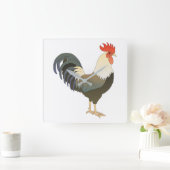 Rooster Vierkante Klok (Huis)