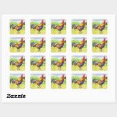 Rooster Vierkante Sticker (Vel)