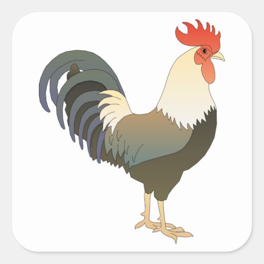 Rooster Vierkante Sticker (Voorkant)
