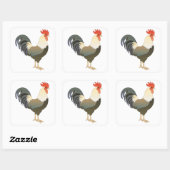 Rooster Vierkante Sticker (Vel)
