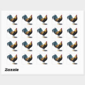  rooster vierkante sticker (Vel)