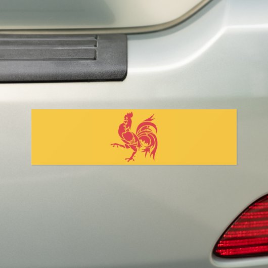 Rooster (vlag Wallonië) Bumpersticker (Op auto)