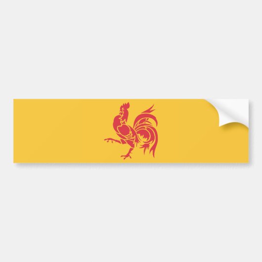Rooster (vlag Wallonië) Bumpersticker (Voorkant)