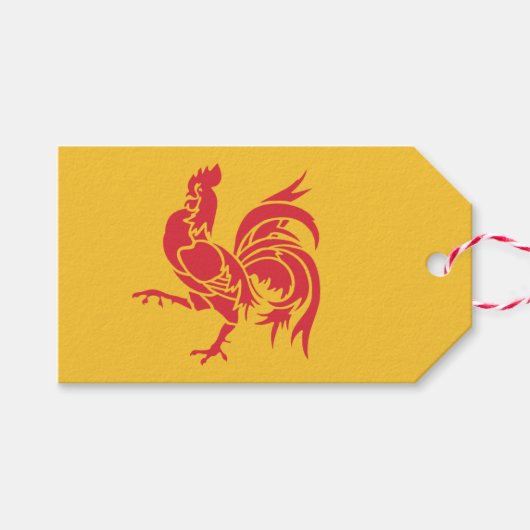 Rooster (vlag Wallonië) Cadeaulabel (Voorkant (Horizontaal))