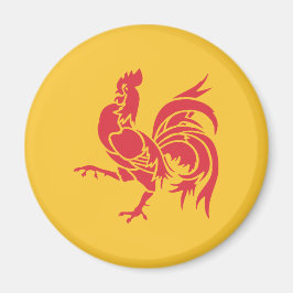 Rooster (vlag Wallonië) Magneet