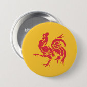 Rooster (vlag Wallonië) Ronde Button 7,6 Cm (Voorkant /achterkant)