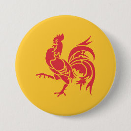 Rooster (vlag Wallonië) Ronde Button 7,6 Cm