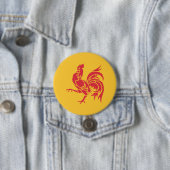 Rooster (vlag Wallonië) Ronde Button 7,6 Cm (In situ)