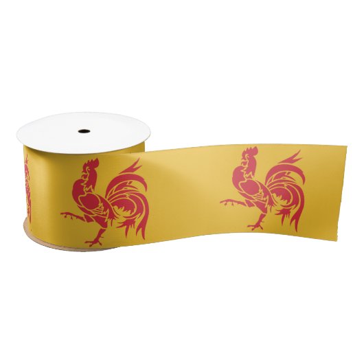 Rooster (vlag Wallonië) Satijnen Lint (Spoel)