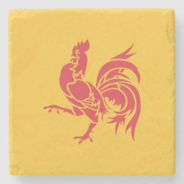 Rooster (vlag Wallonië) Stenen Onderzetter