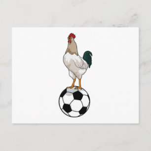 Rooster Voetbalspeler Voetbal Briefkaart