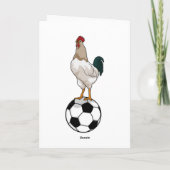 Rooster Voetbalspeler Voetbal Kaart (Achterkant)