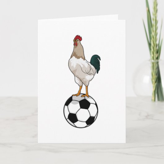 Rooster Voetbalspeler Voetbal Kaart (Voorkant)