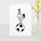 Rooster Voetbalspeler Voetbal Kaart (Gele Bloem)