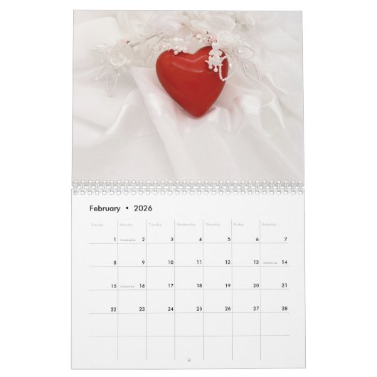 Rooster voor bruiloft kalender (Feb 2026)