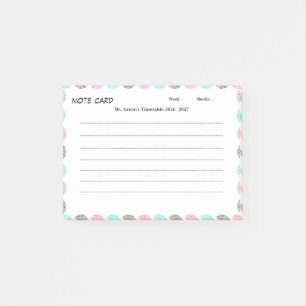 Rooster voor docenten 2026–2027 Klaslokaal wekel Post-it® Notes