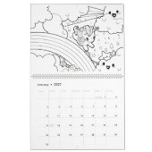 rooster voor het kleurboek kalender (Jan 2027)