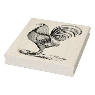  Rooster voor links Rubber Kunststempel Rubberstempel