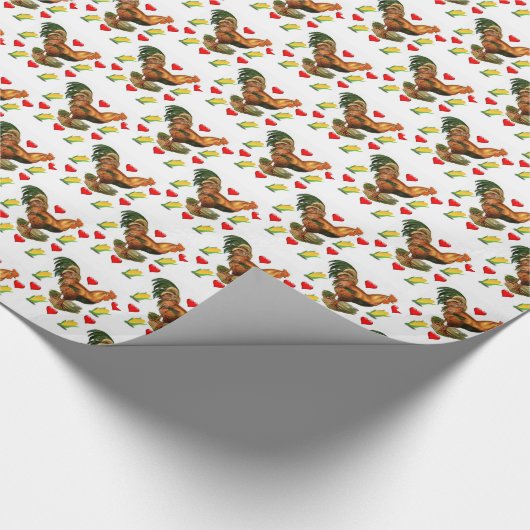 Rooster voor Valentijnsdag-opvulpapier Cadeaupapier (Hoek)