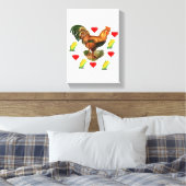 Rooster voor Valentijnsdag van de drukbalk van het Canvas Afdruk (Insitu (Slaapkamer))
