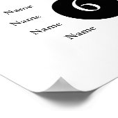 Rooster voor zwarte en witte bruiloft poster (Hoek)