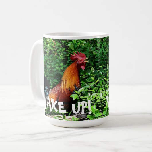 Rooster "Wake Up"-Mok Koffiemok (Voorkant links)