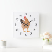 ROOSTER WALL CLOCK VIERKANTE KLOK (Huis)