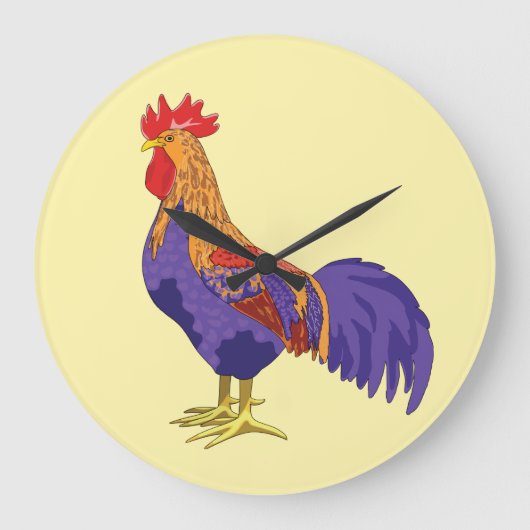 Rooster-wandklok Grote Klok (Voorkant)