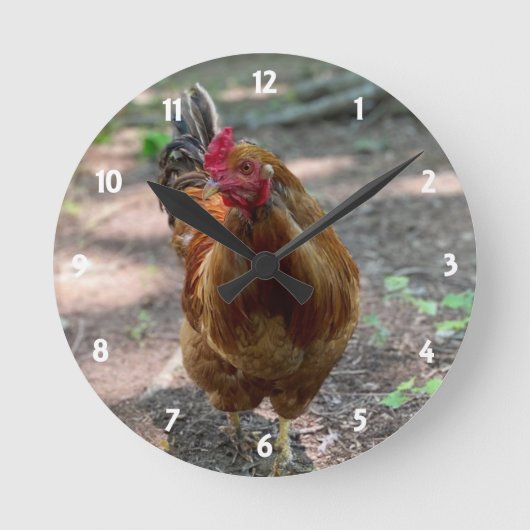 Rooster-wandklok Ronde Klok (Voorkant)