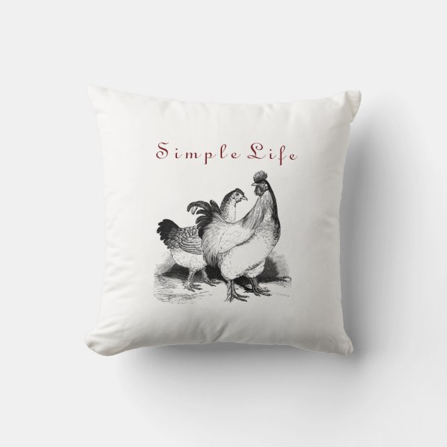 Rooster wanneer beide zijden Sierkussen 16 x 16 in (Voorkant)