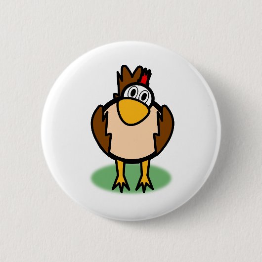 Rooster Watching Ronde Button 5,7 Cm (Voorkant)