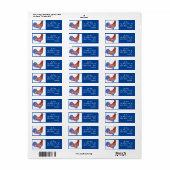 Rooster Waterverf Chicken Cochlepel Blue Bird Etiket (Full Sheet)