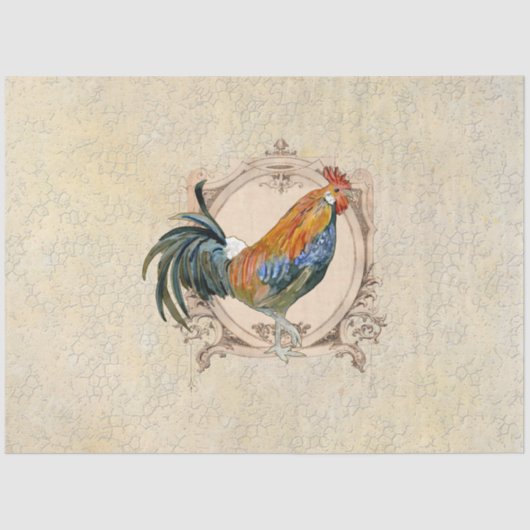  Rooster Waterverf Keuken Decoupage Tissuepapier (Voorkant)