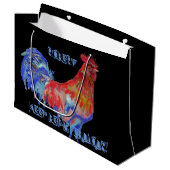 Rooster Waterverf Mans naam Gift Cadeau Bag Groot Cadeauzakje (Voorkant Gekanteld)