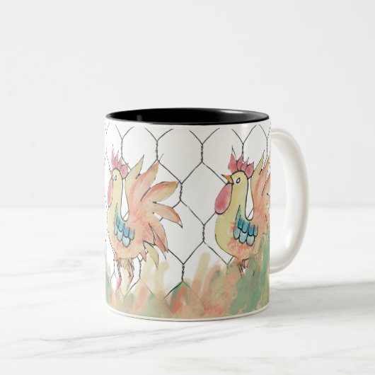 Rooster Waterverf Mok (Voorkant rechts)