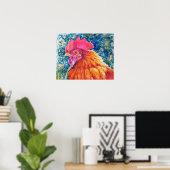 Rooster Waterverf Poster (Thuiskantoor)
