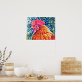 Rooster Waterverf Poster (Keuken)
