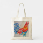 Rooster Waterverf Roosters Chicken Boerderij Tote Bag (Achterkant)