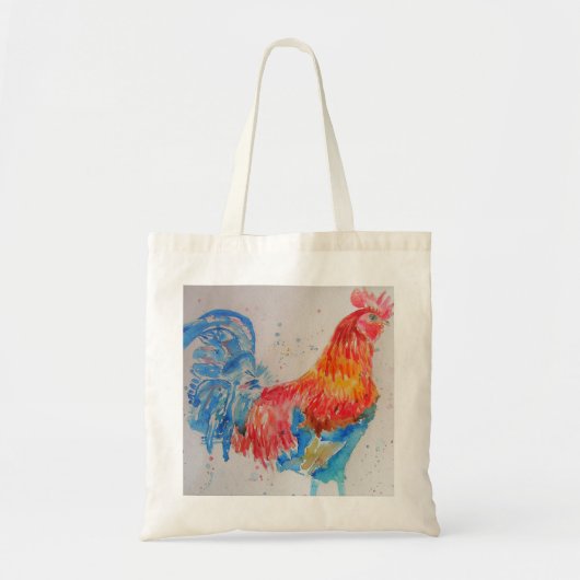 Rooster Waterverf Roosters Chicken Boerderij Tote Bag (Voorkant)