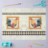 Rooster-Waterverf Rustic Harlequin Wood Ontvlechti Tissuepapier (Craft)