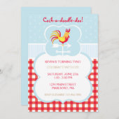 Rooster Weather Vane Birthday Uitnodiging (Voorkant / Achterkant)