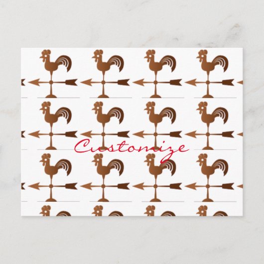 Rooster Weathervane Thunder_Cove Briefkaart (Voorkant)