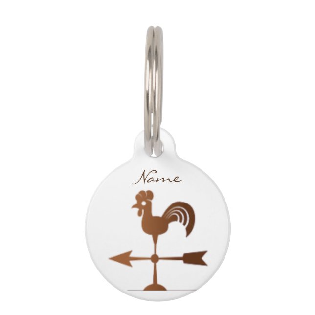 Rooster Weathervane Thunder_Cove Huisdierpenning (Voorkant)