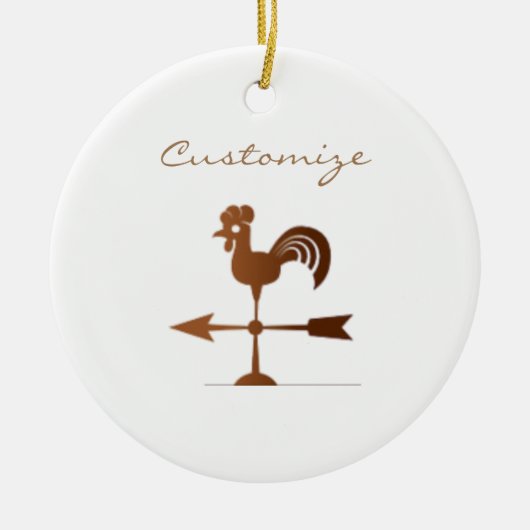 Rooster Weathervane Thunder_Cove Keramisch Ornament (Voorkant)