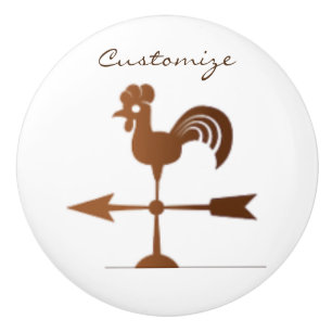 Rooster Weathervane Thunder_Cove Keramische Knop