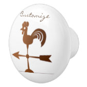 Rooster Weathervane Thunder_Cove Keramische Knop (Rechts)