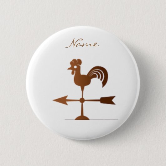 Rooster Weathervane Thunder_Cove Ronde Button 5,7 Cm (Voorkant)